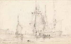 海岸近くの船 作： Unbekannt Unbekannt